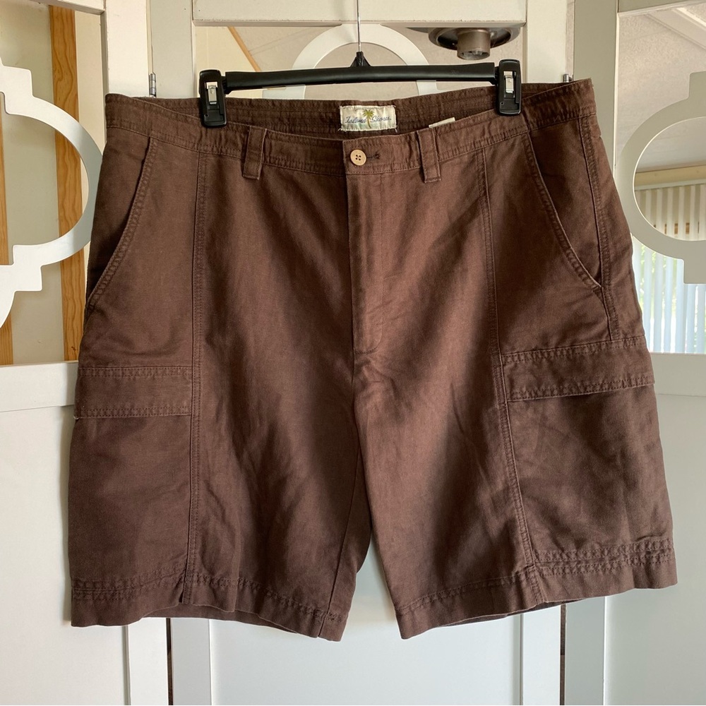 Island Shores Men's Brown Cargo Casual Shorts Size 42